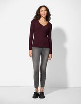 Hosszú ujjú felső - Pointelle - sotetlila