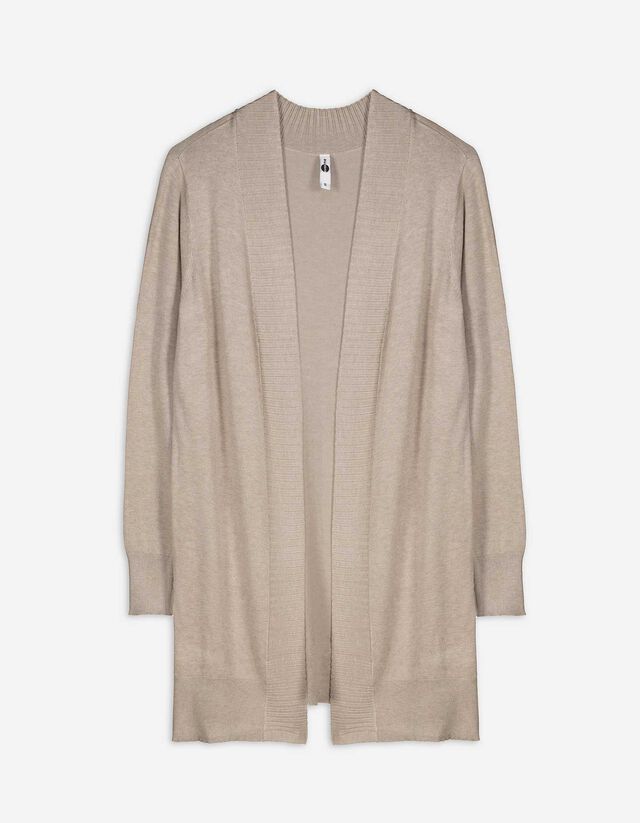 Cardigan lungo - Misto viscosa - beige