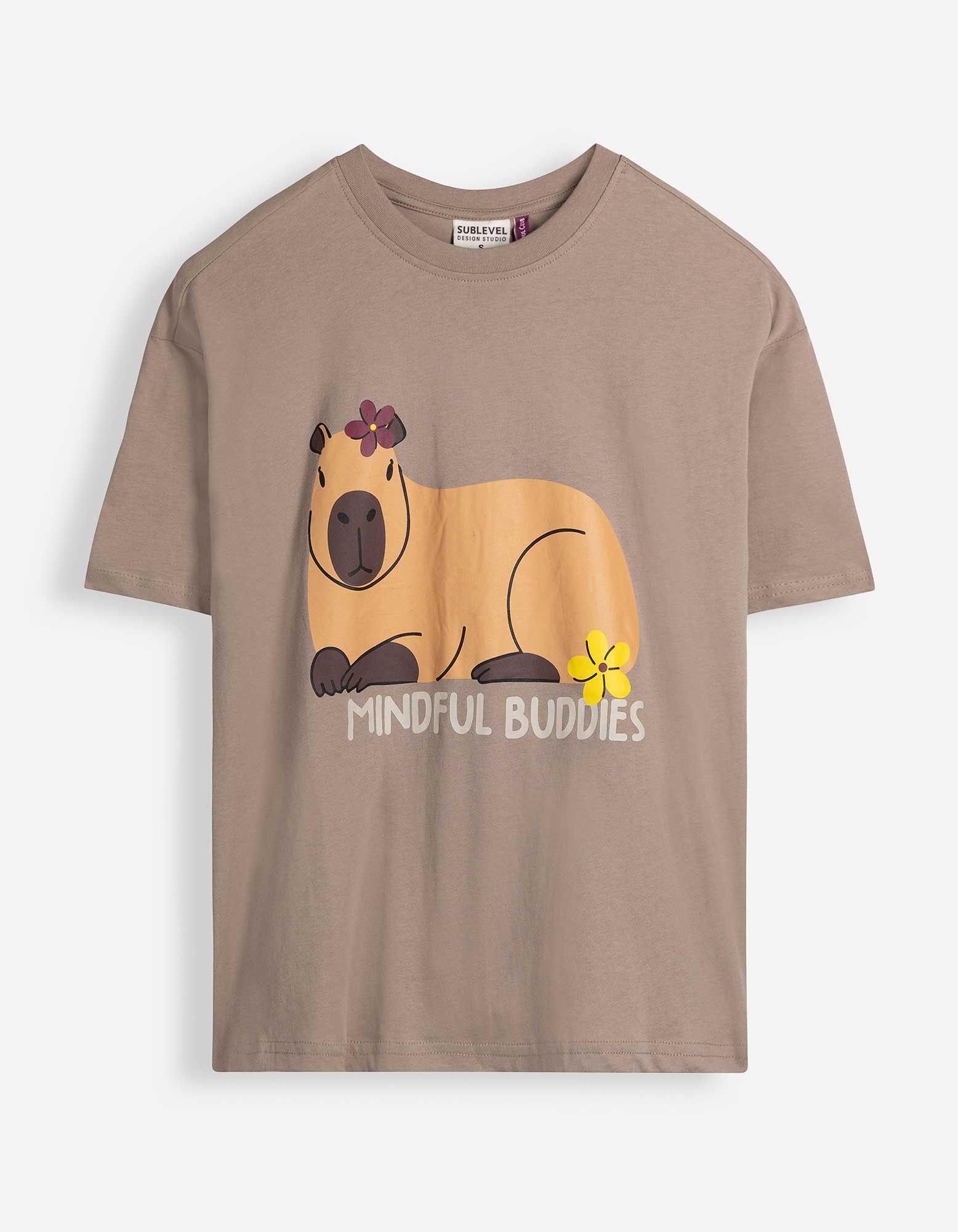 T-Shirt - Print - Taupe