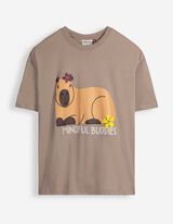 T-Shirt - Print - Taupe