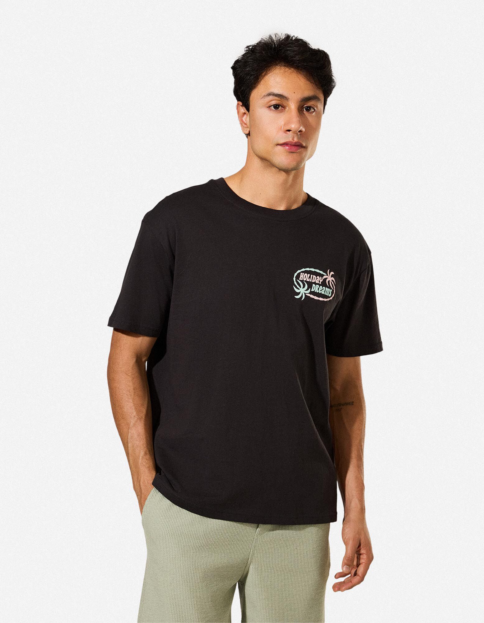 T-Shirt - R&uuml;ckenprint - dunkelgrau