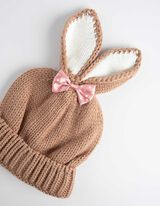 Berretto in maglia - Fiocco applicato - marrone chiaro