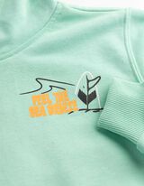 Sweatshirt - R&uuml;ckenprint - hellgr&uuml;n