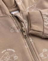 Veste molletonn&eacute;e - Coton - taupe