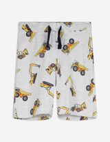 Shorts - Allover-Print - hellgrau