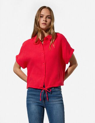 Hemd - Musselin - Rot