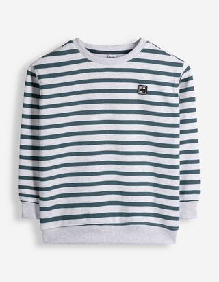 Sweatshirt - Strepen - Lichtgrijs
