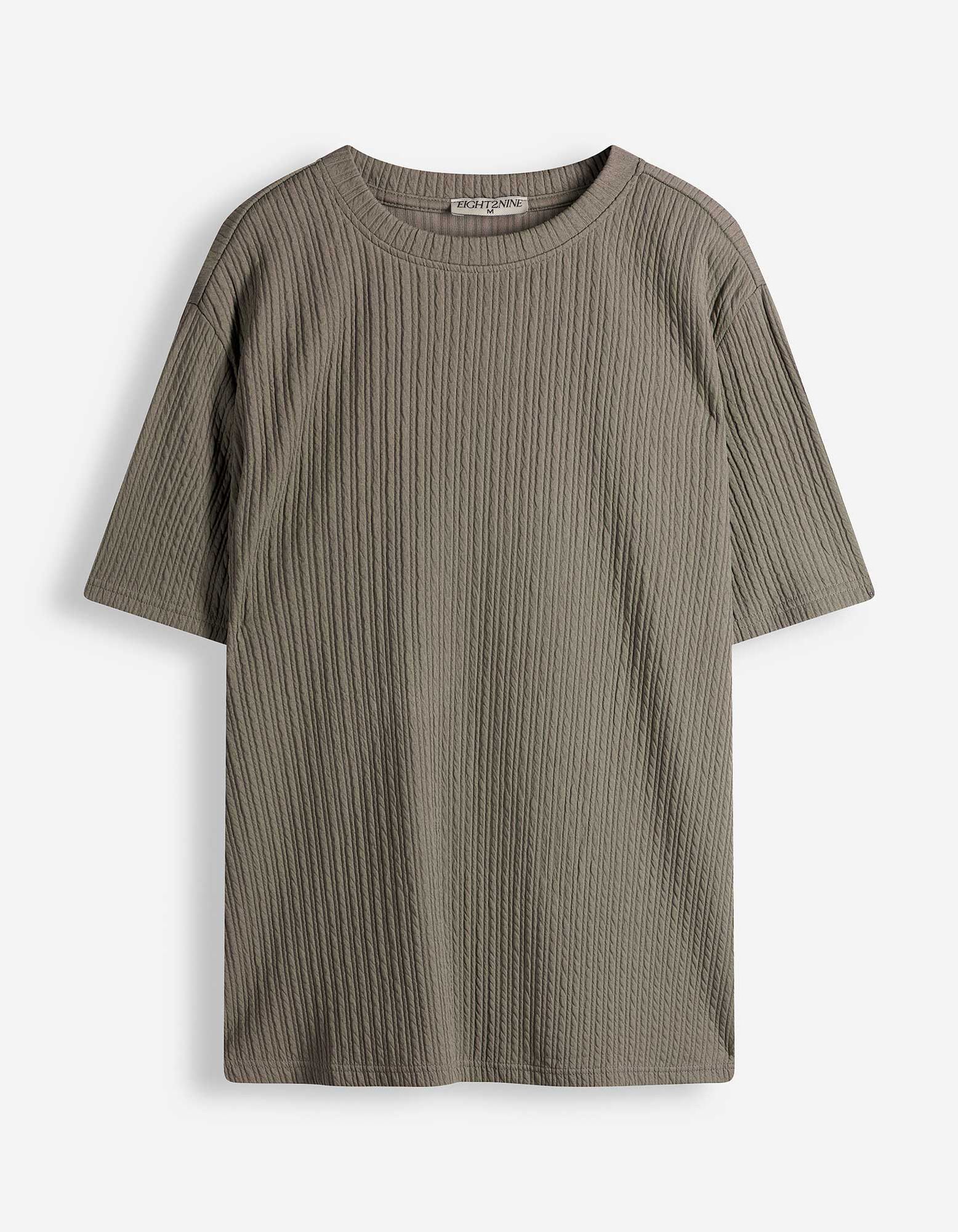 T-Shirt - einfarbig - Taupe