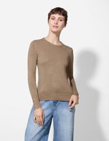 Strickpullover - Zierknöpfe - braun