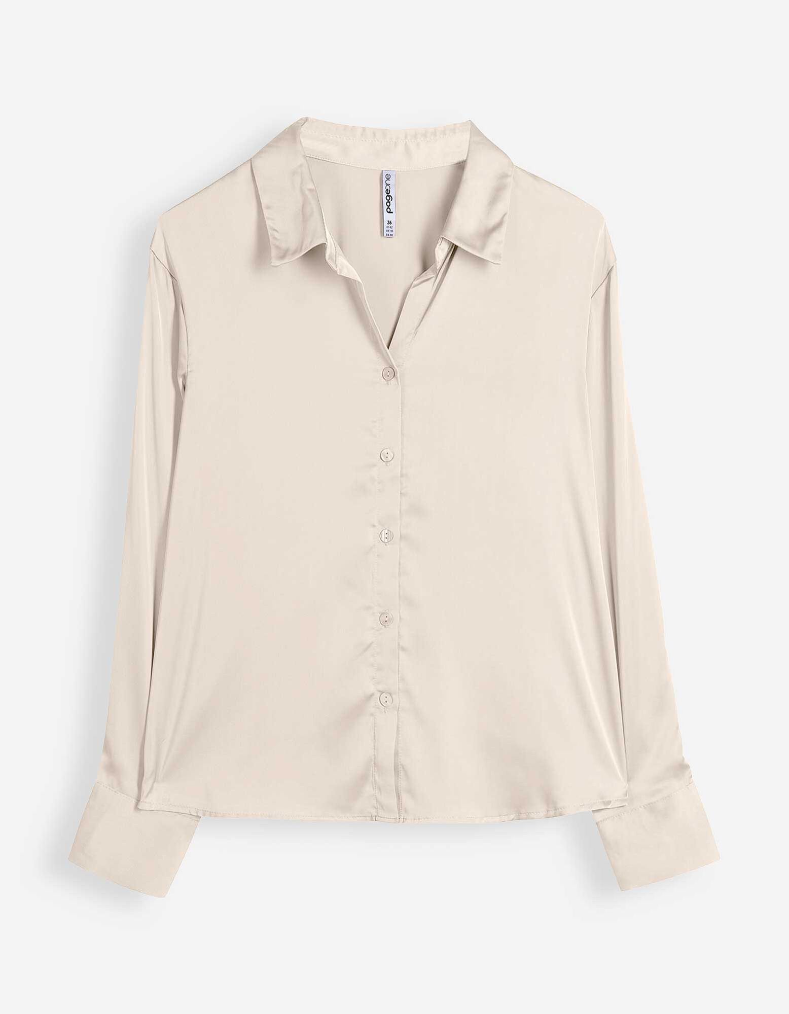 Bluse - Satin - Off-White