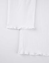 Maglia a manica lunga - A costine - bianco