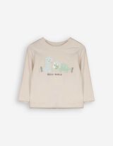 Mar&scaron;kinėliai ilgomis rankovėmis - Priekinis spausdinimas - smelio spalvos