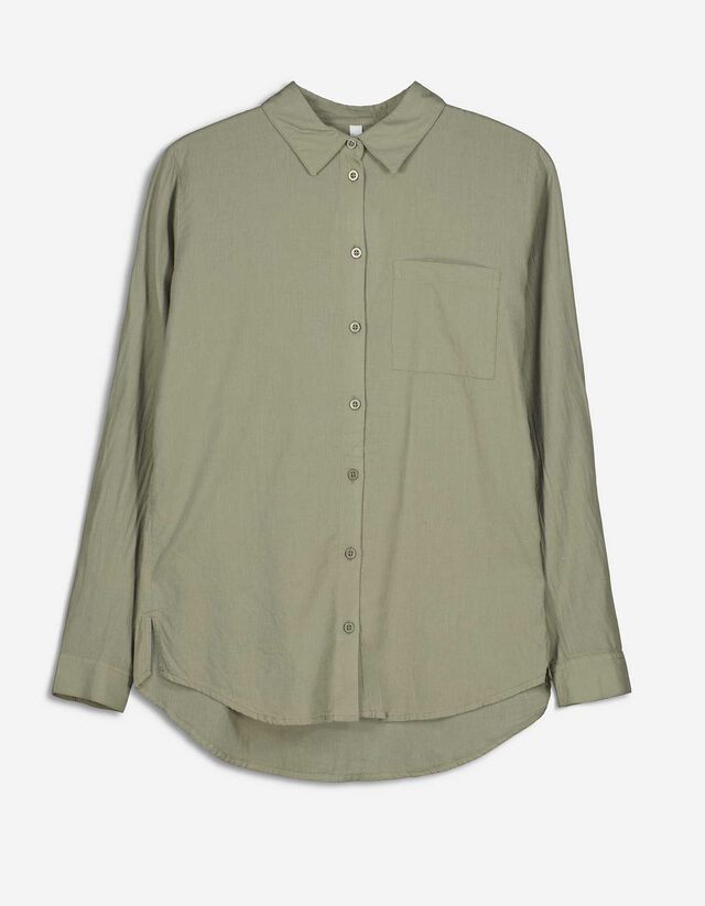 Camicia blusata - Oversized Fit - verde scuro