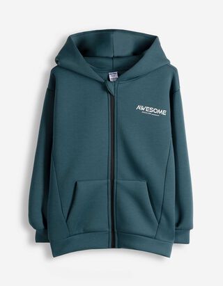 Sweatjacke - Oversized Fit - blau