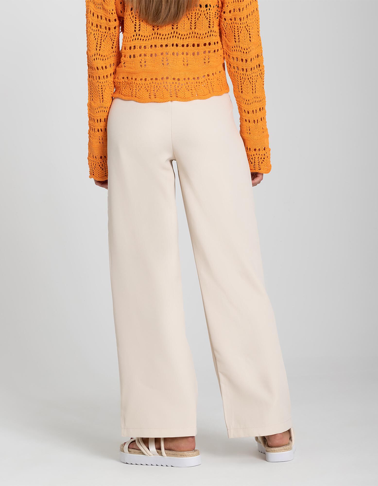 Pantalon palazzo - Fermeture par un bouton et un zip
