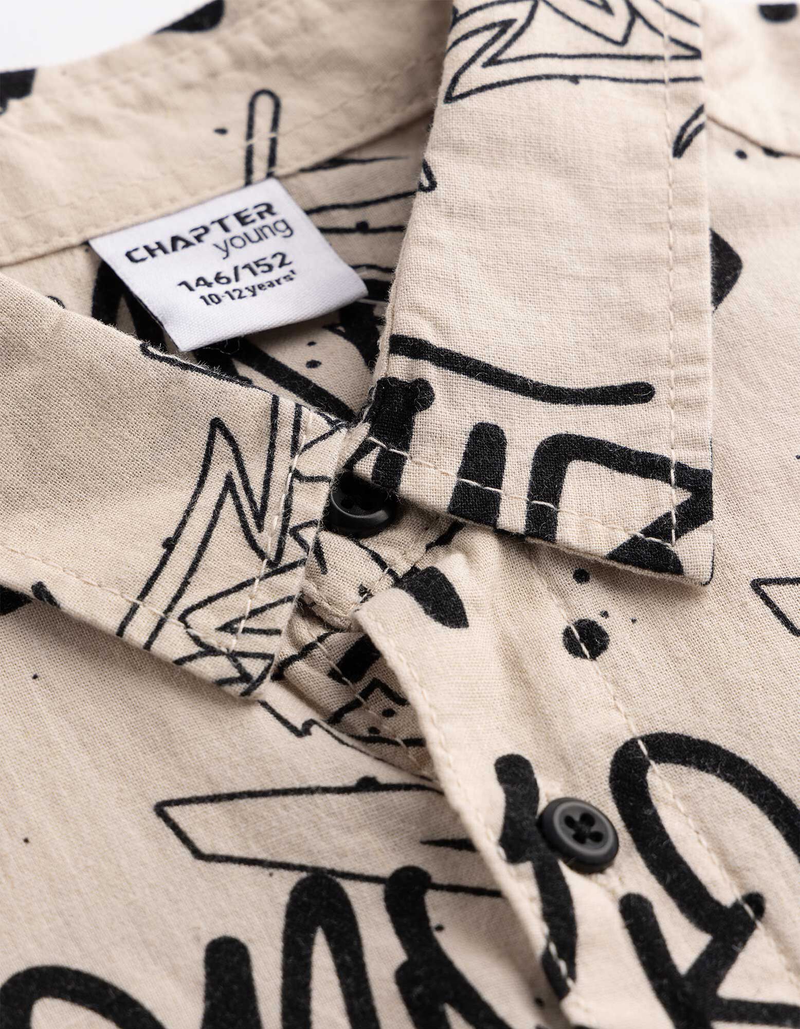 Hemd - Leinen-Optik - Beige