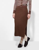 Strickrock - Wadenlang - braun