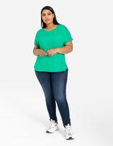 T-s&auml;rk - kinnitusega varrukad - roheline