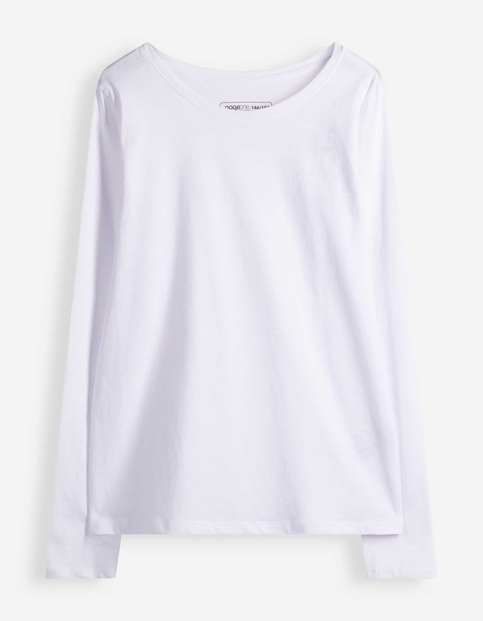 T-shirt &agrave; manches longues - Basique - blanc