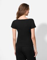 Hosszú ujjú felső - Bordázott - fekete