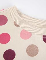 Sweatshirt - Polka Dots - beige