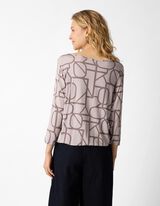 Langarmshirt - Allover-Print - Beige