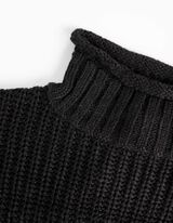 Sweter z dzianiny - dzianina o grubym splocie - czarny