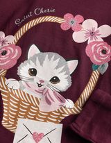 T-shirt &agrave; manches longues - Imprim&eacute; - rouge fonc&eacute;