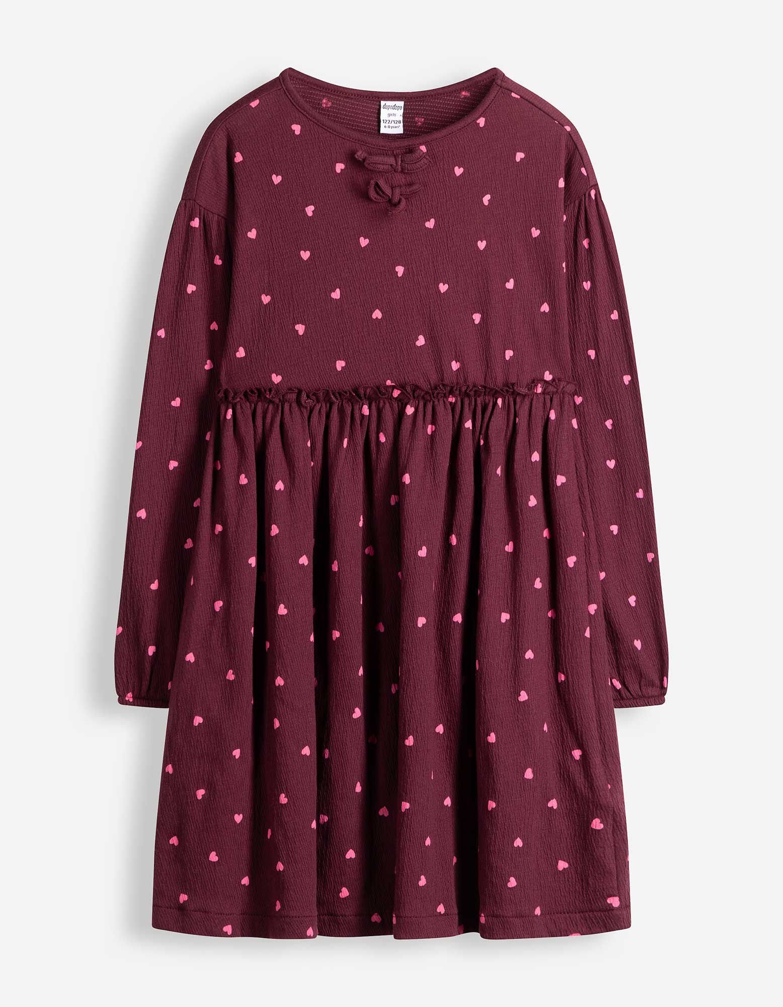 Kleid - Cr&ecirc;pe - Dunkelrot