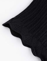 Strickshirt - einfarbig - schwarz