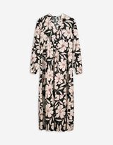 Kleid in A-Linie - Allover-Muster - schwarz
