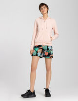 rozpinana bluza - kaptur z troczkiem - rozowy