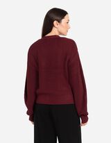 Pletena jopa - Rebrasta pletenina - temno rdeca