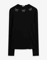 Langarmshirt - Ziersteine - dunkelblau