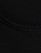 Hosszú ujjú felső - Bordázott - fekete