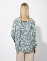 Bluse - Allover-Print - hellgr&uuml;n