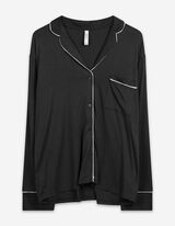 Pyjama Set aus Shirt und Hose - Viskose - dunkelgrau