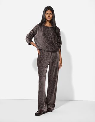 Kalhoty - Samet - tmave hneda