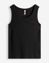 Ujjatlan felső - Bord&aacute;zott - fekete