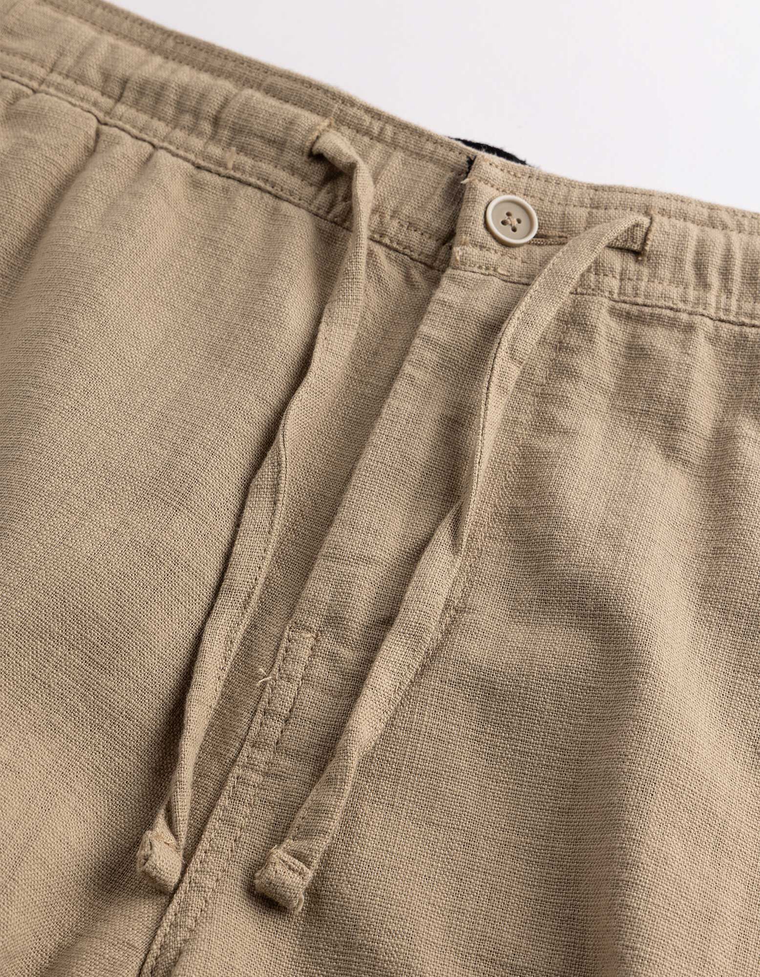 Shorts - Leinen-Optik - Beige