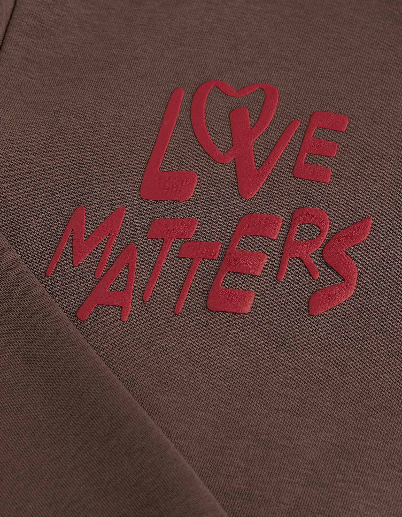 Hoodie - Print - Braun