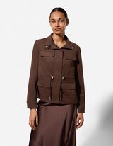 Jacke - Kunstleder - dunkelbraun