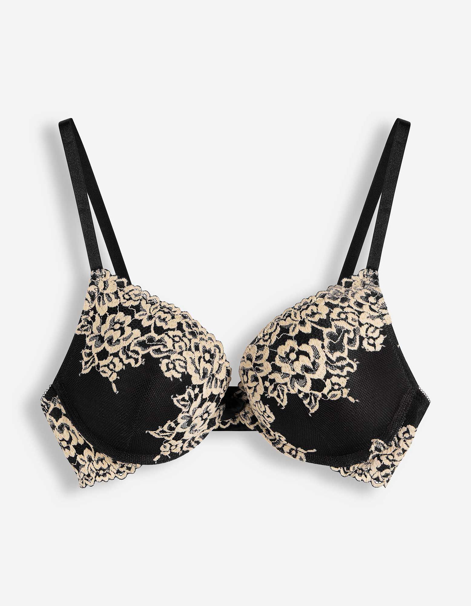 Push-Up-BH - Stickereien - Schwarz