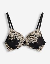 Push-Up-BH - Stickereien - Schwarz