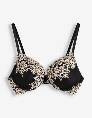 Push-Up-BH - Stickereien - Schwarz