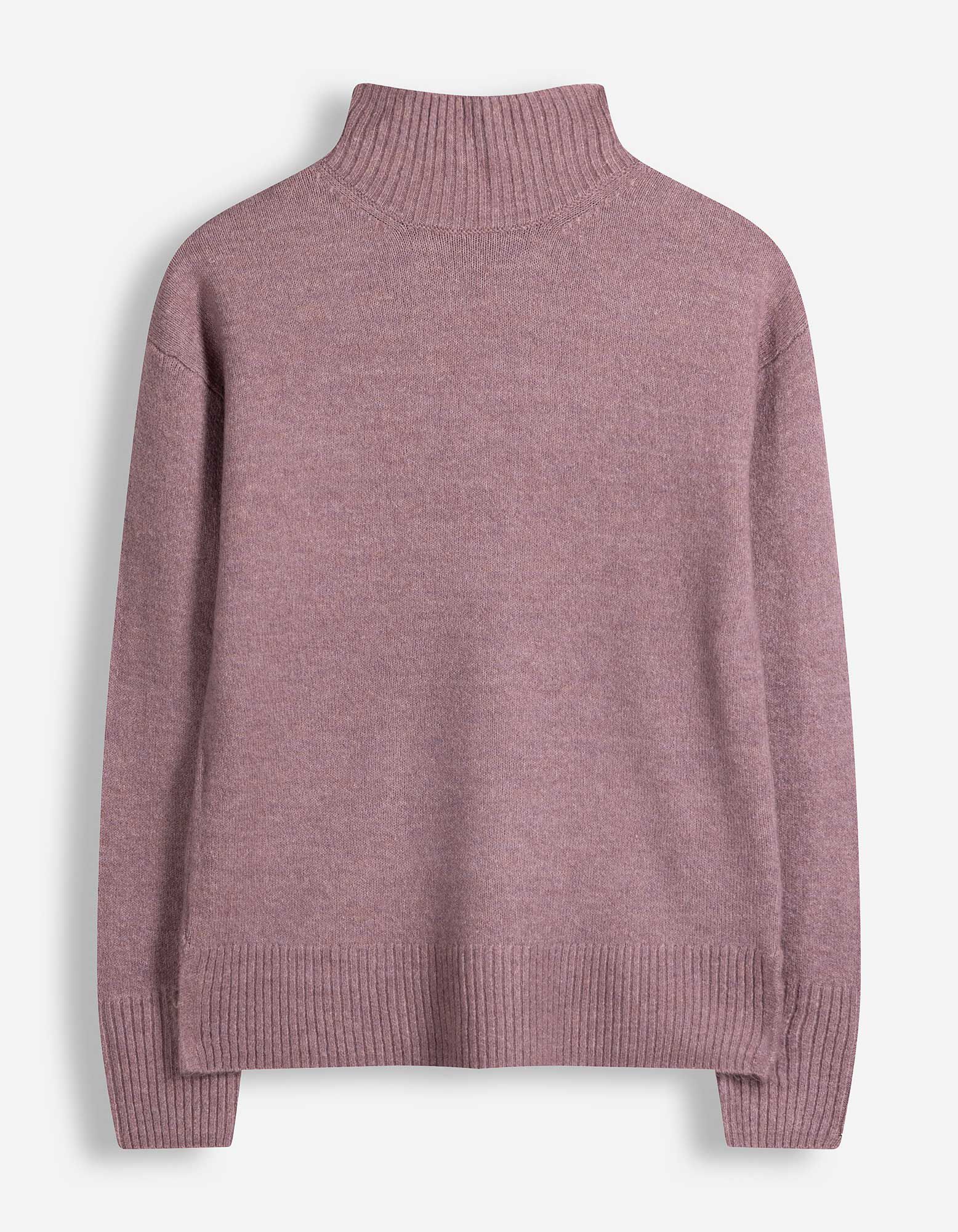 Strickpullover - Mockneck - Flieder