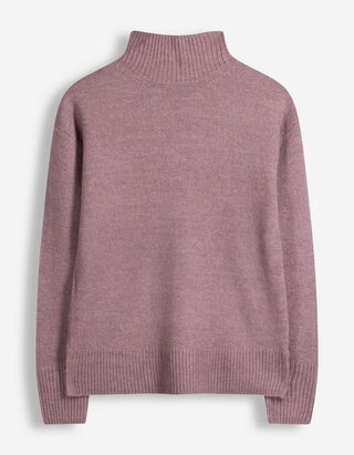 Strickpullover - Mockneck - Flieder