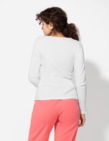 Hosszú ujjú felső - Gombolópántos - feher