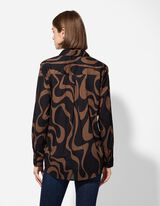 Blouse - Print all-over - zwart