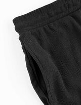 Short - Materiaalmix - zwart